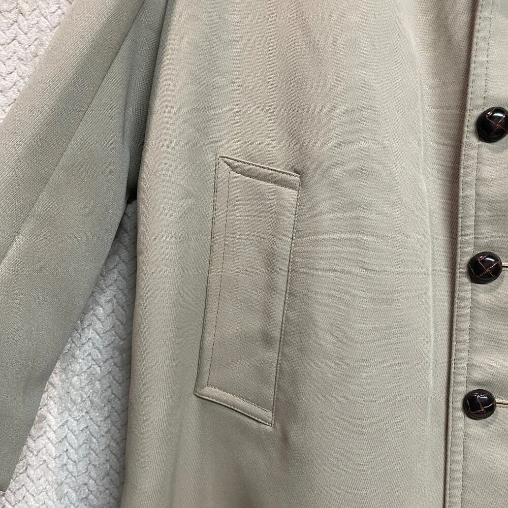 Vintage Mens London Fog Tan Trench Coat Faux Fur Collar Size 42 Reg‎